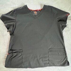 Women's Size 3XL Dickies Gray V-Neck Scrub Top